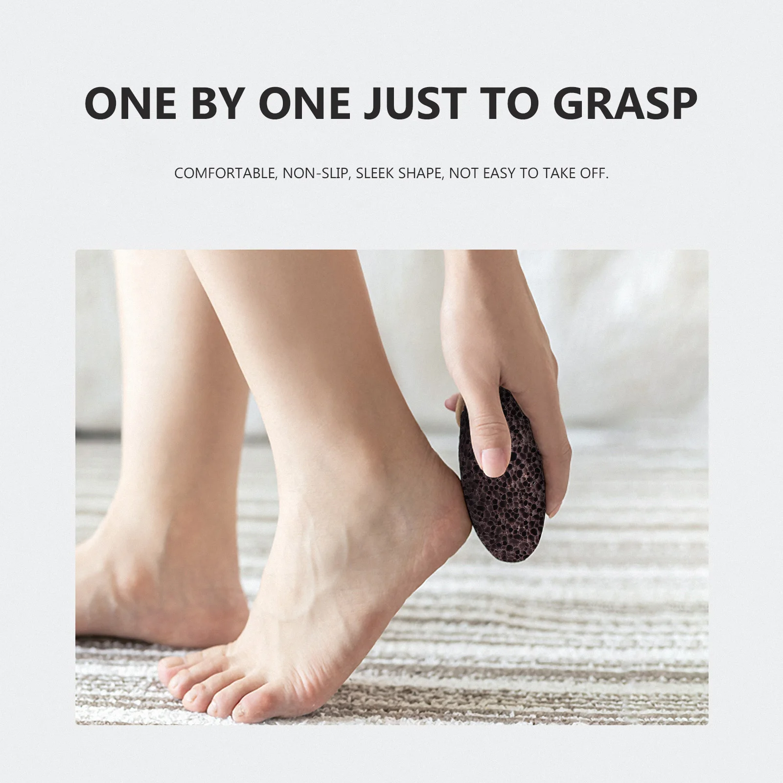 

2pcs Pumice Stone Natural Dead Skin Remover Callus Remover Pedicure Tool Ergonomic Design Portable Foot File With Rope Foot
