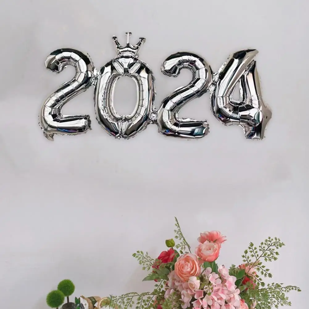 2024 Balloon Party Photo Backdrop 2024 Bright Color Anti-explosion Number Balloon Versatile New Year Party for Decoration