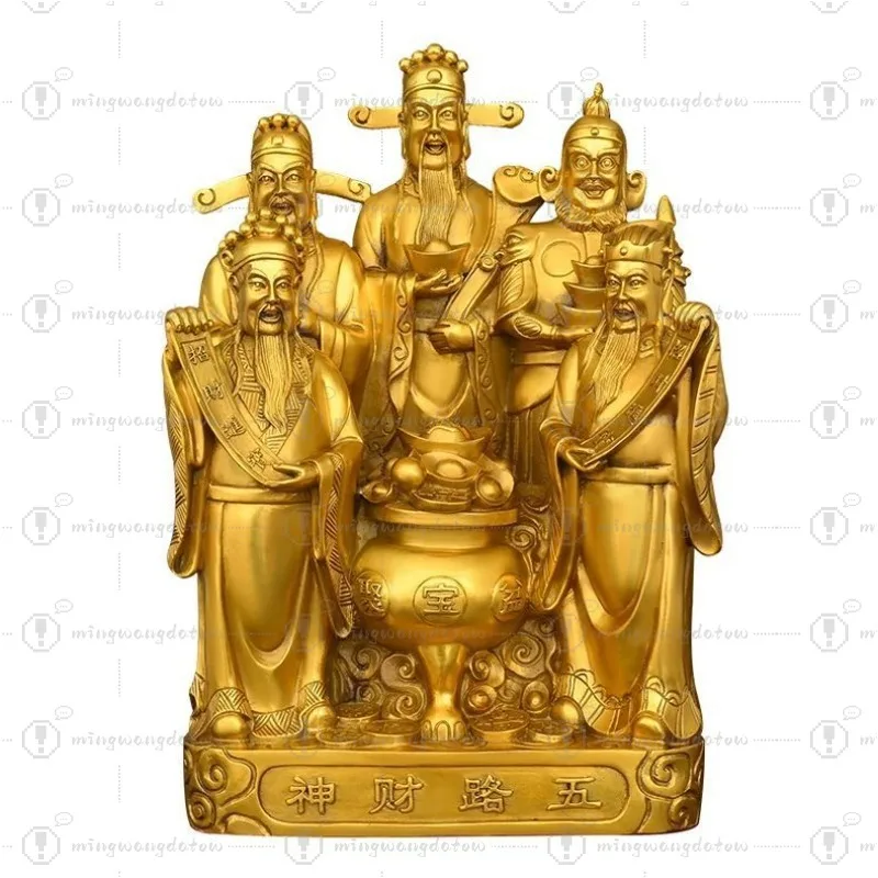 

Статуя Пяти Богов Богатства, большой размер, для дома, офиса, магазина, декоративное украшение, китайская фигурка счастливого божества богатства