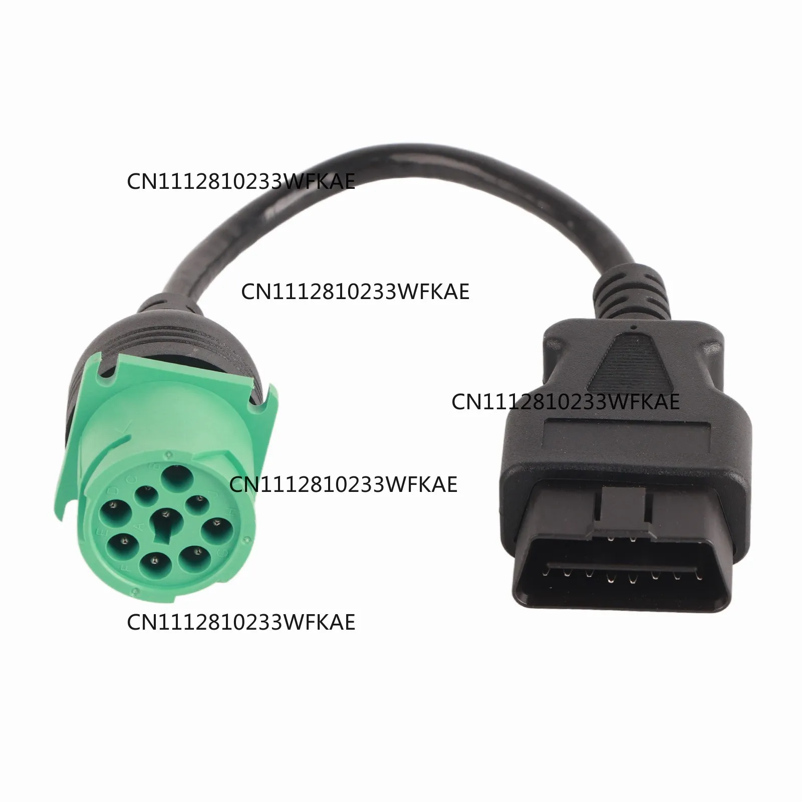 2Pcs for Cummins diesel engine 9-pin male to 16-pin OBD2 truck diagnostic scanner cable adapter