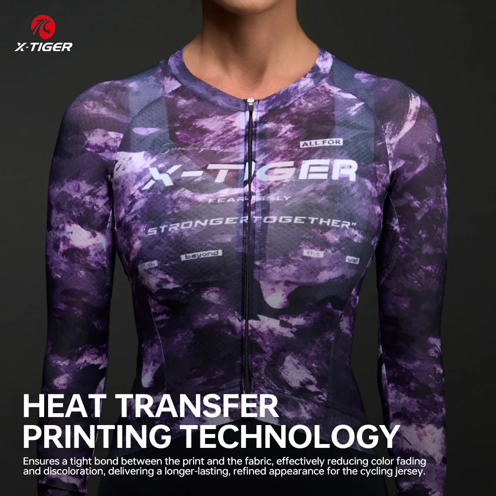 X-TIGER Women's Long Sleeves Cycling Jersey Slim Fit Breathable Quick-drying Cycling Jersey Mtb Road Bike Pro Cycling Jersey