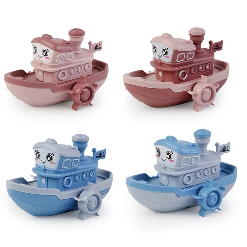 Bathtub Toy for Babies Lovely Cartoon Clockwork Float Cartoon Ship Boat Little Cruise Ship Interesting Clockwork Toy