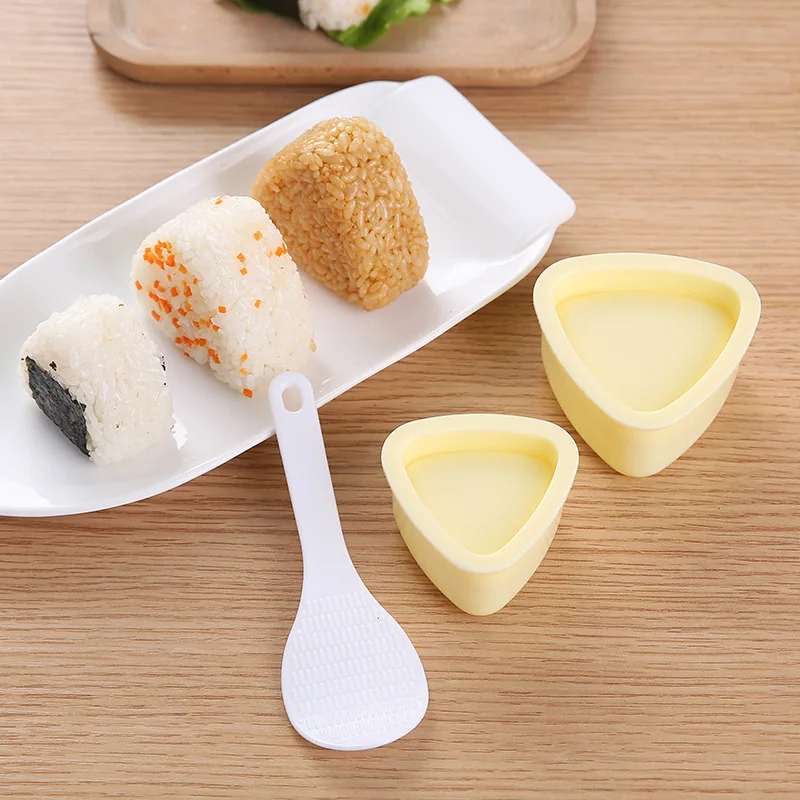 Food in Triangles Sushi Sushi Maker Japanese Family Onigiri Mold for Rice Lunch Accessories New Kitchen Tools Gadgets Dining Bar