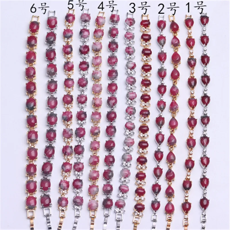 

Pink Peach Blossom Drop Shape Women's Jade Bracelet