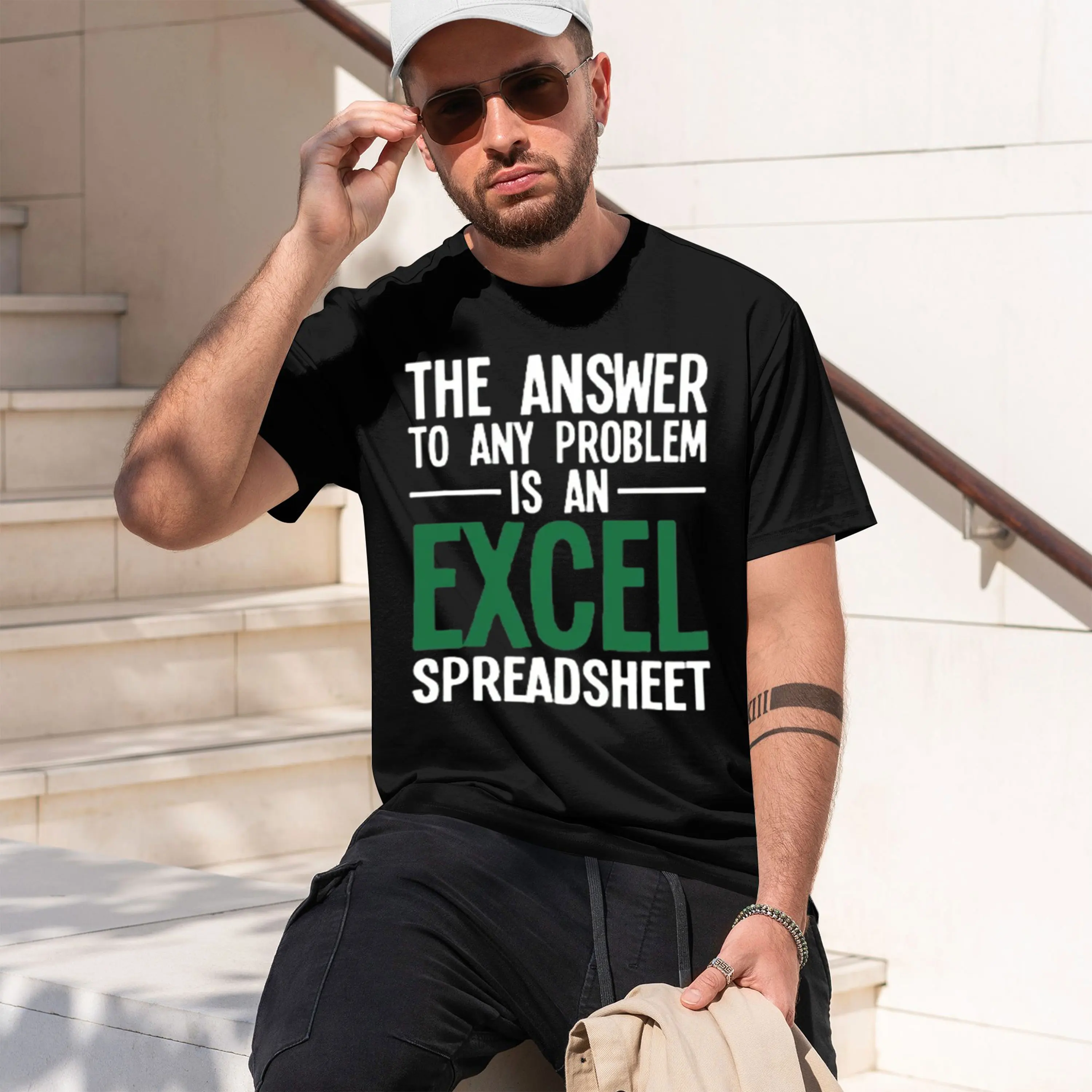 The Answer To Any Problem Is An Excel Printed T-shirt Spreaheet Birthday Py Gift Cute Anniversary Birthday Present TShirt 2026 N