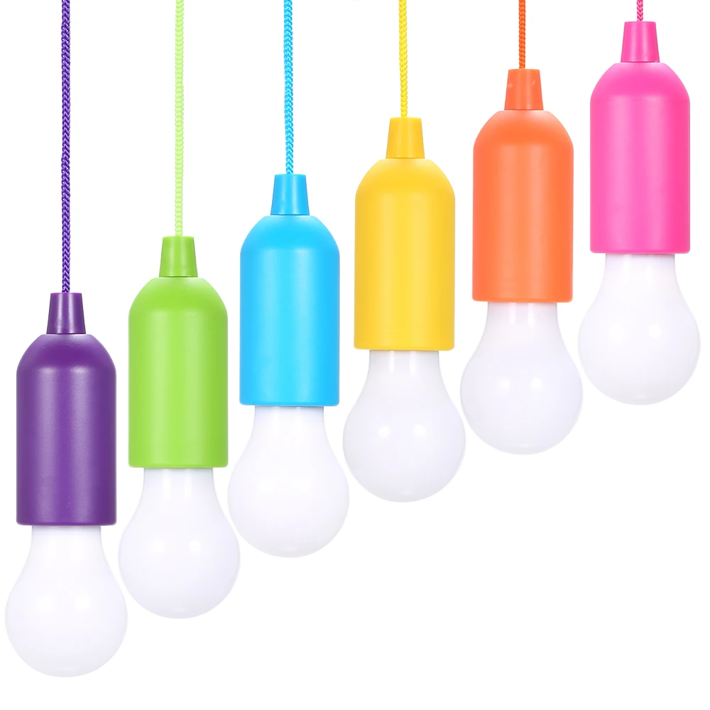 4.5V 0.5W LED Bulb Pull-Rope  3 *  Battery Powered Operated Hanging Design 6 Pack for Bedroom Living Room Restaurant Dining Hall