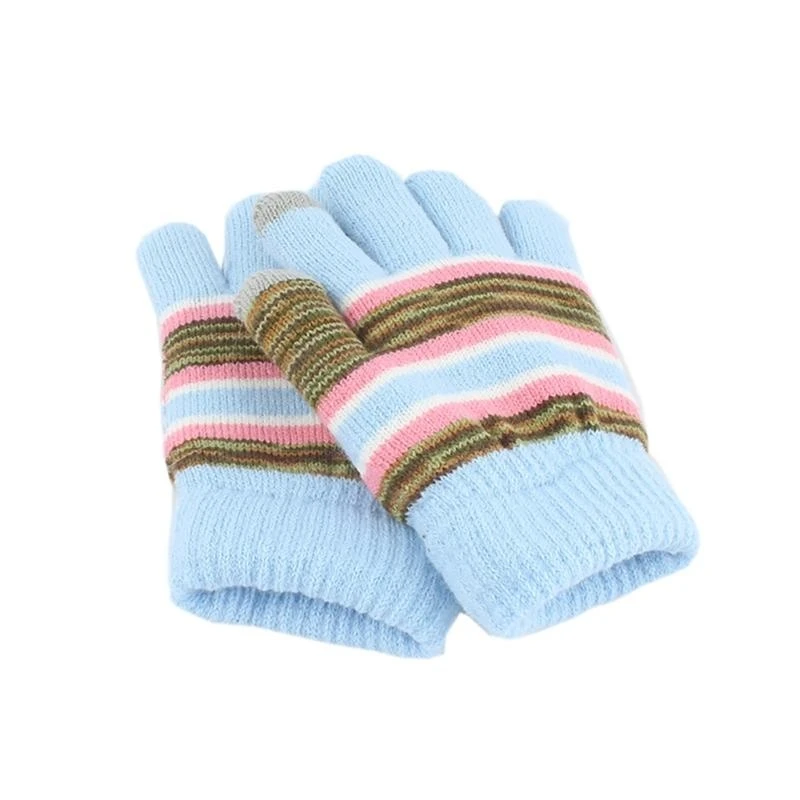 400A Knitted Scarf Head Cover with Gloves for Kids Outdoor Activity Knitted Warm Set