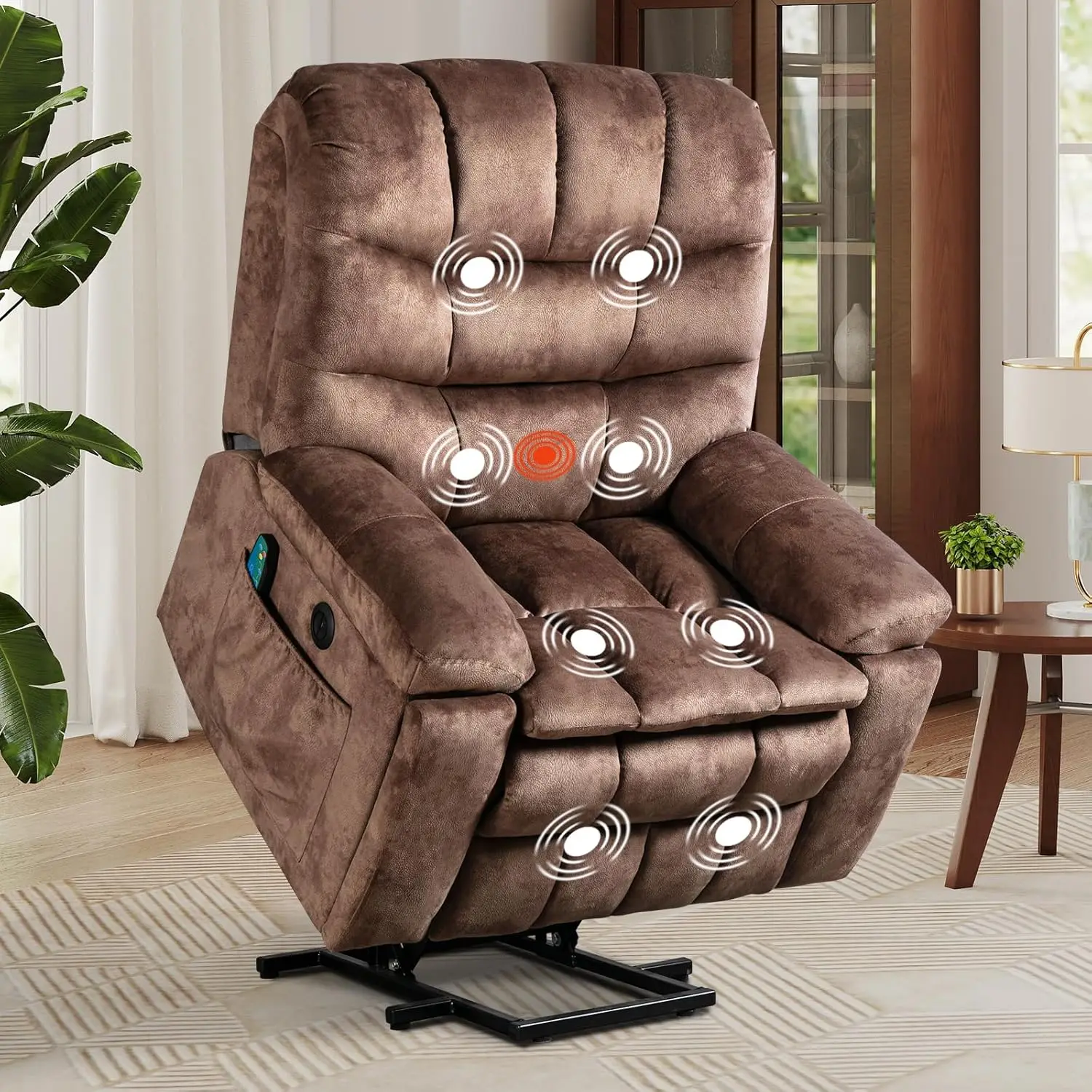 Large Power Lift Recliners with Massage and Heat for Elderly, Electric Lifting Recliner Chair with Cup Holders &, Customized