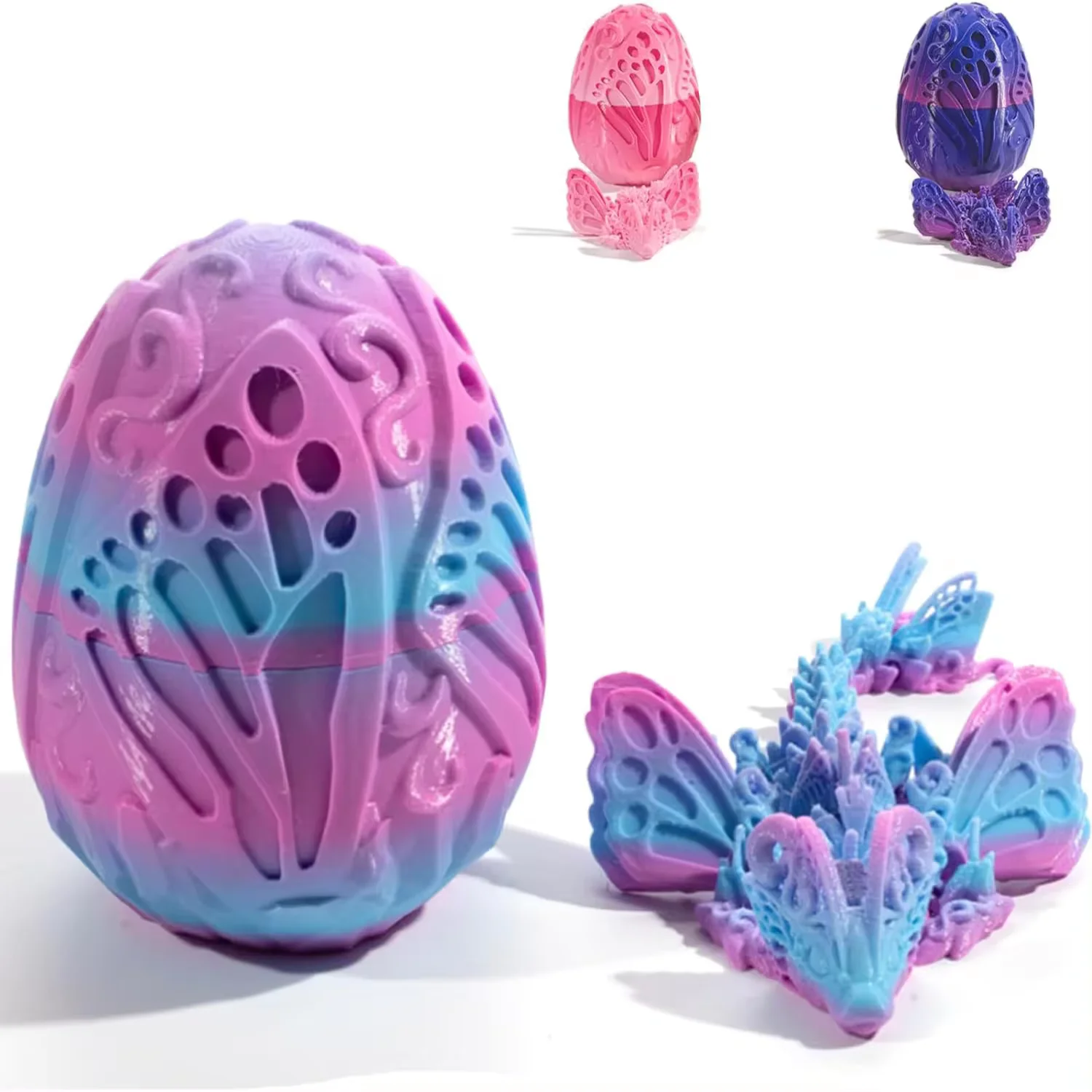 3D printed butterfly dragon eggs, gradient consumables, romantic gradient styles, parent-child interaction