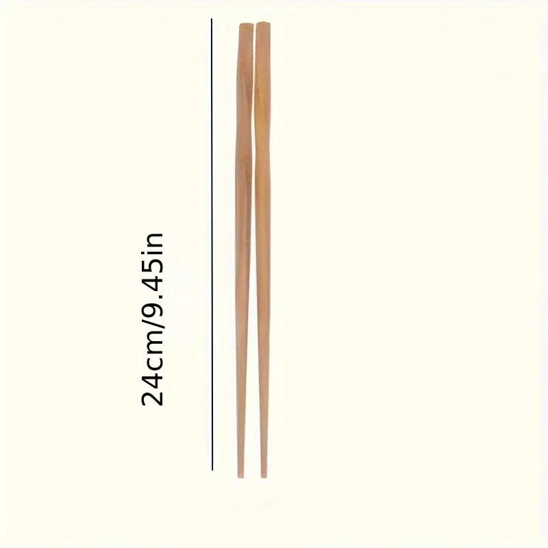 5 Pairs of Bamboo Chopsticks: Twisted Bamboo, Carbonized Tips, Suitable for Creative Chinese Cuisine And Everyday Use