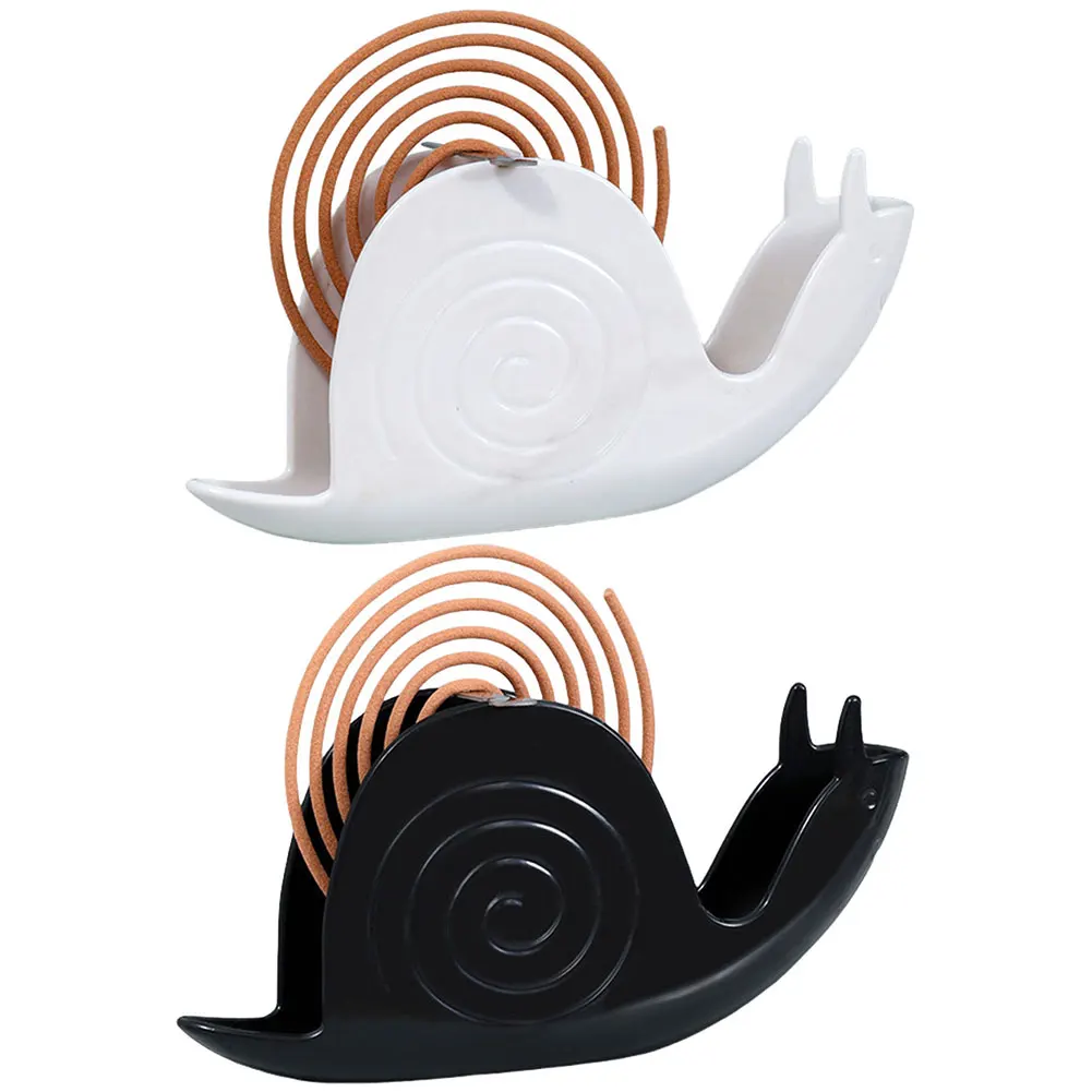 Snails Mosquito Coil Holder with Tray Nordic Style Summer Day Animal Incense Coil Holder Fireproof for Home Office Bedroom Decor