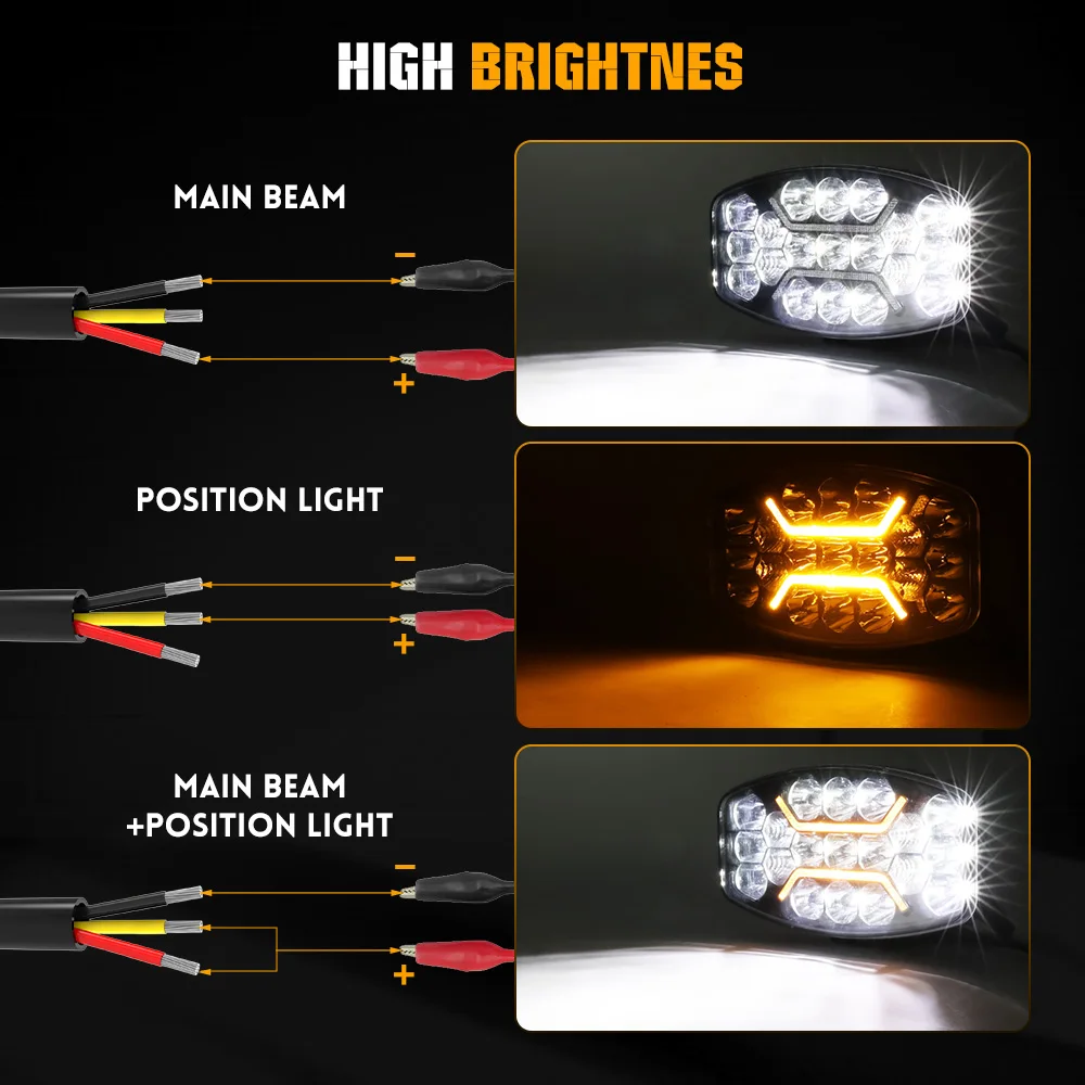 HL 2pcs or 4pcs 10inch Oval Headlamp Driving Work Lights Spotlight Truck 12V 24V Led Spotlight with Amber DRL Truck off-road use