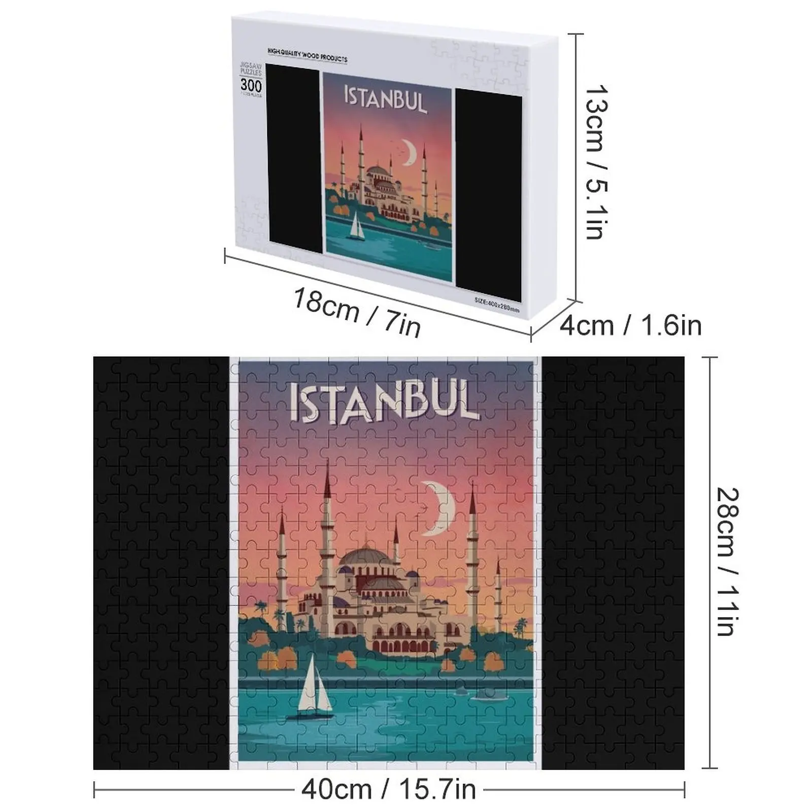 ISTANBUL - Turchia Jigsaw Puzzle Personalizzato Legno Accessori Diorama Personalizzati Puzzle Personalizzato
