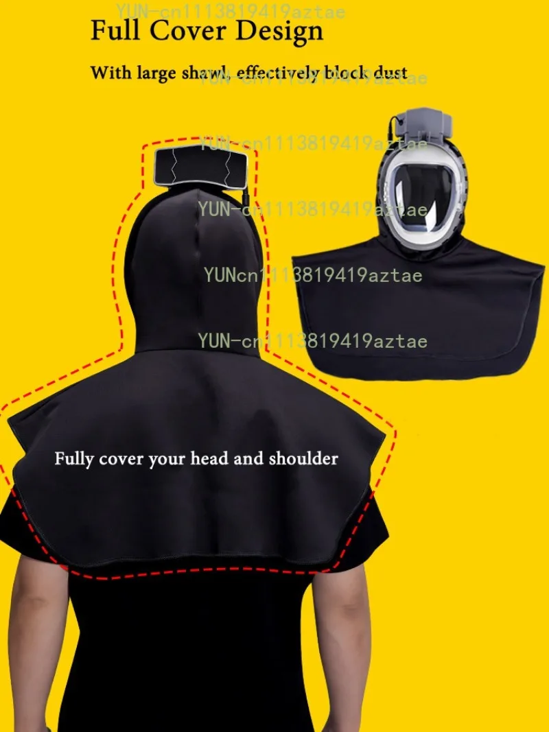 Full Cover Electric Powered Air Supply Dust Mask Hat Dustproof Hood Cape For Harvester Polishing Sanding Industrial Dust