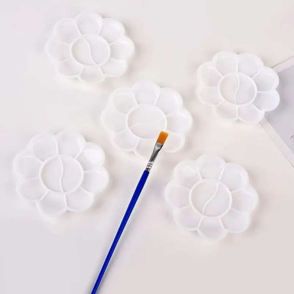 8/38Pcs/Bag, 8.0cm Disposable Cherry‑Blossom Plastic Palette, DIY Painting Decor Art Supplies
