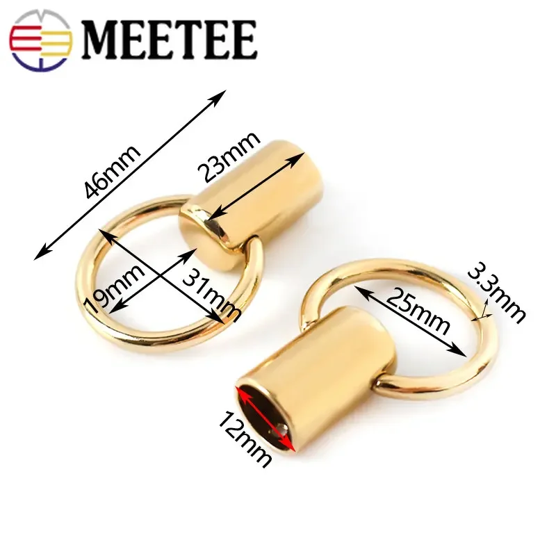 4/10Pcs Meetee Metal O Ring Buckles Screw Swivel Clasp Keychain Rope Handabg Bag Strap Connector Hook DIY Hardware Accessories