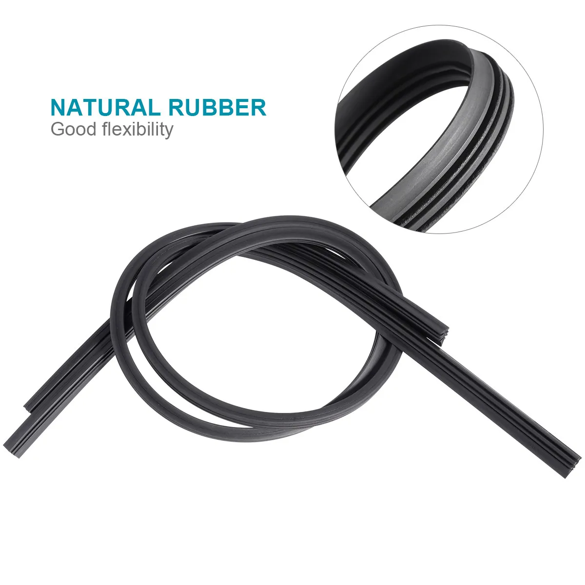 

2Pcs Wiper Rubber Strips Universal Bracketless Auto Car Replacement 24 Inch 26 Inch Clear View Windscreen Wiper Strip Rainy Day