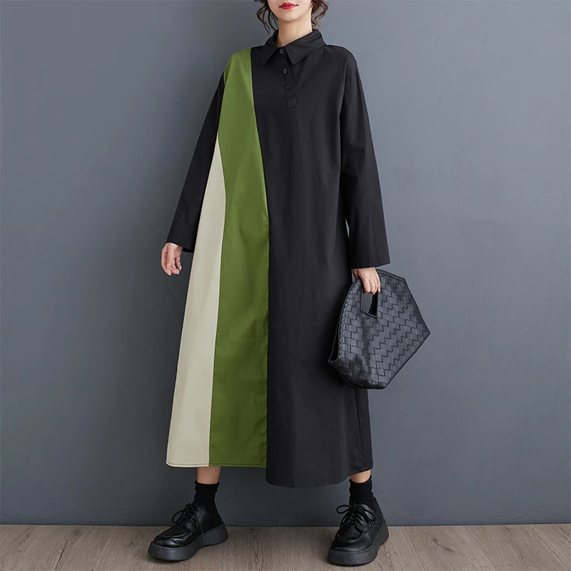 Vestido Csero Informal de Diseño Sensacional para Mujer, Talla ande, Nuevo Vestido de Otoño con Estilo Vintage, Falda La...