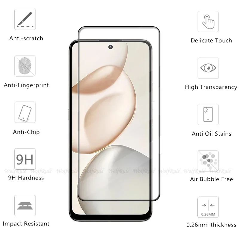 6 في 1 لهاتف Honor X7d 5G زجاج لهاتف Huawei Honor X7d 5G زجاج مقسى 9H غراء كامل 9H HD واقي شاشة Honor X7d 5G زجاج عدسة