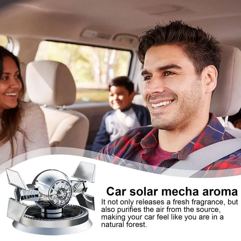 Car Solar Aromatherapy Air Freshener Auto Mecha Design Car Air Freshener Accessories Unique 360 Degree Rotation Fragrance