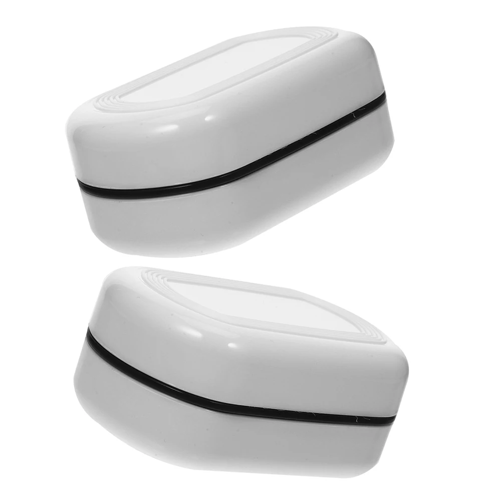 

2pcs Double Layer Holder PP Lightweight Leak Proof Seal Lid White No Print Travel Portable Dish for Bathroom Kitchen Gym Soap