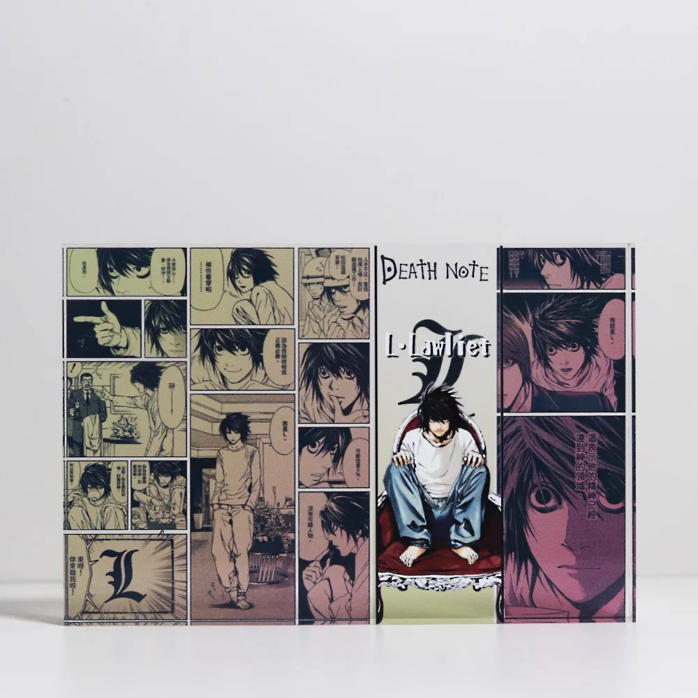 DIY DEATH NOTE L·Lawliet Yagami Light Acrylic Card Brick Original Self-produced Anime Movie Collection Crystal Brick