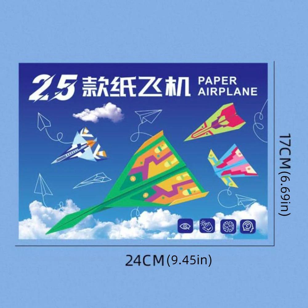 Paper Handmade Colored Paper Set Art Learning Montessori Airplane Origami Set 3D Cartoon Versatile Paper Aircraft Toy