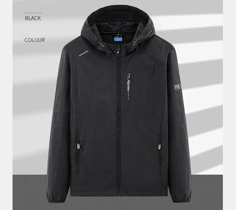 UPF50+ Summer Outdoor Quick Dry Sun-Protective Thin Jacket Men Hiking Fishing Cycling Hooded Gym Sport Ultra Light Windbreaker 168 S5cd3aa0b9d9a4505943ea5c46474842bm