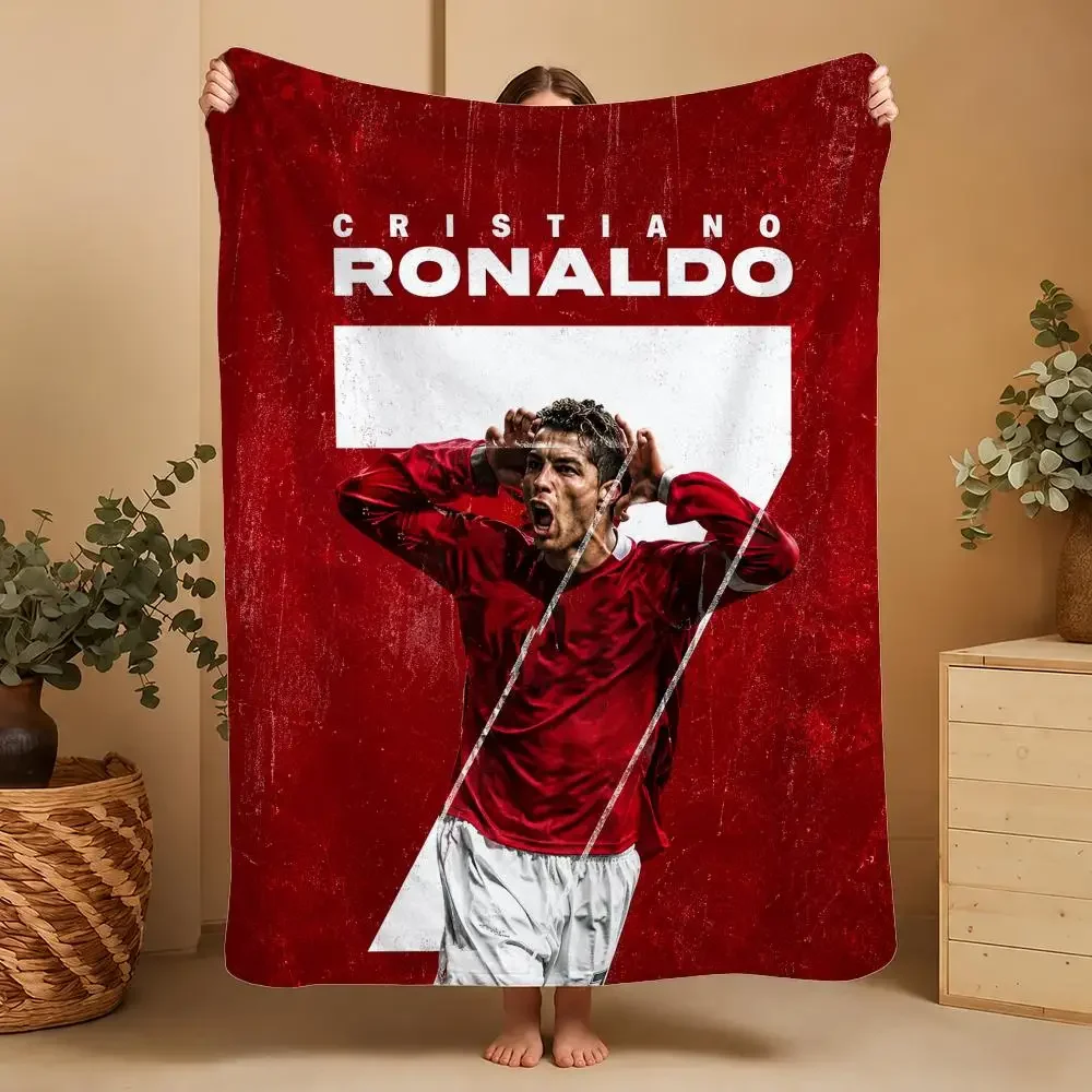 Cristiano Ronaldo CR7 Throw Plush Flannel Throw Blanket | Pet Cover for Dog Cat, Sofa Bed Travel Picnic Home Textile Decor