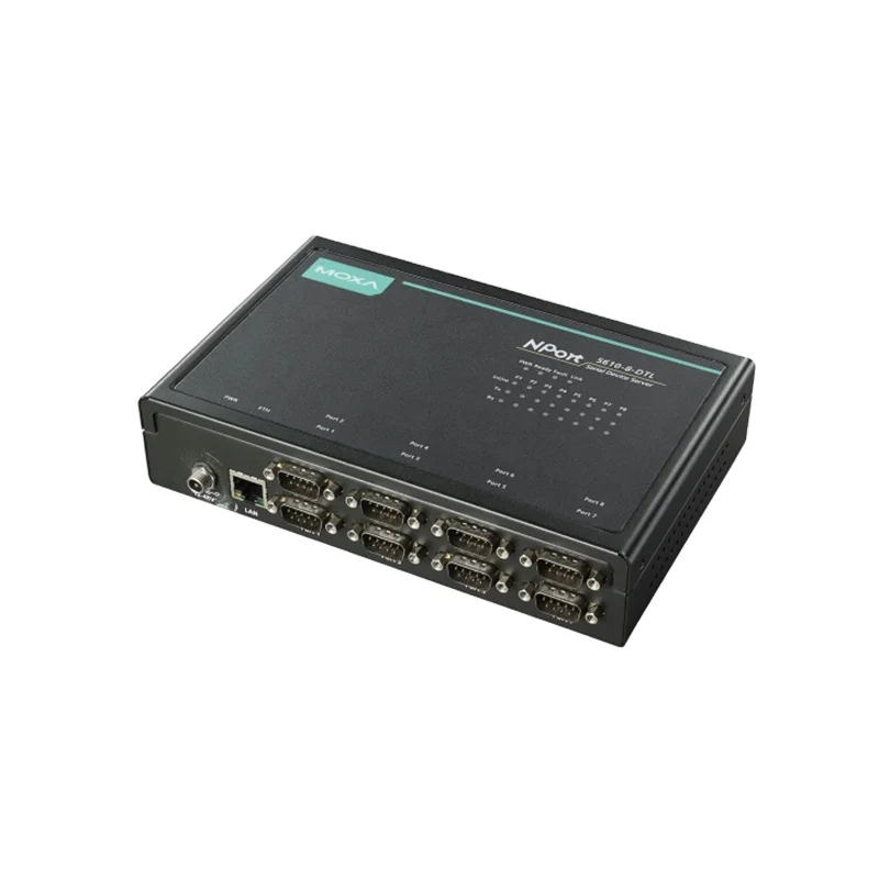 8 Port Entry Level RS232/422/485 Serial Device Servers Connect 8 Serial Devices To Ethernet Network NPort 5600-DTL Series MOXA