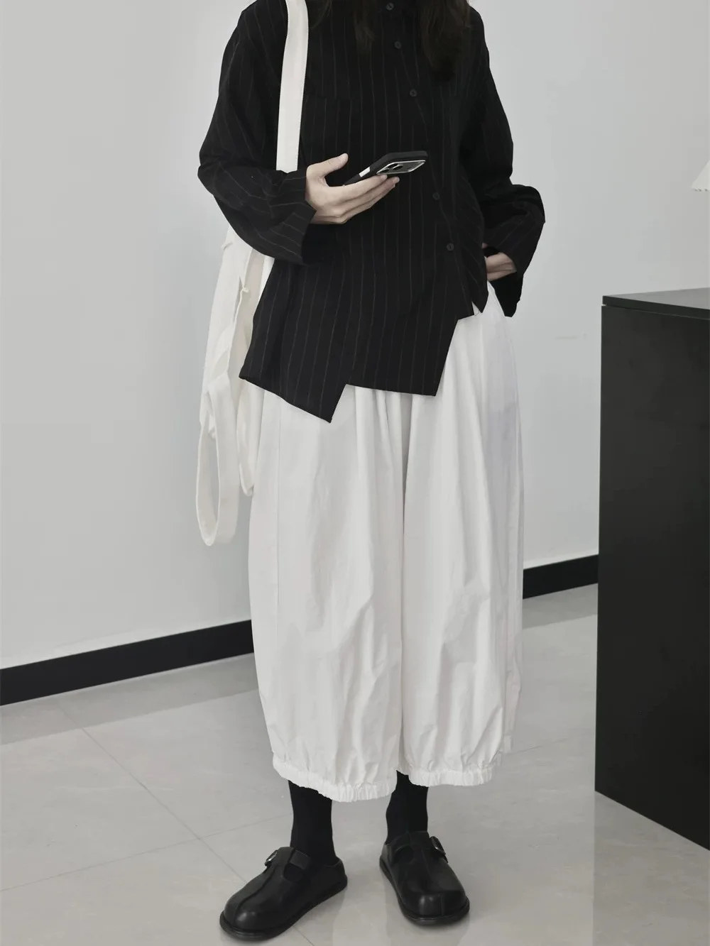 

High Waist Wide Leg Casual Pants Nine Points Loose Feeling Balloon Lantern Pants Spring Summer New Style Women's Premium Cott...