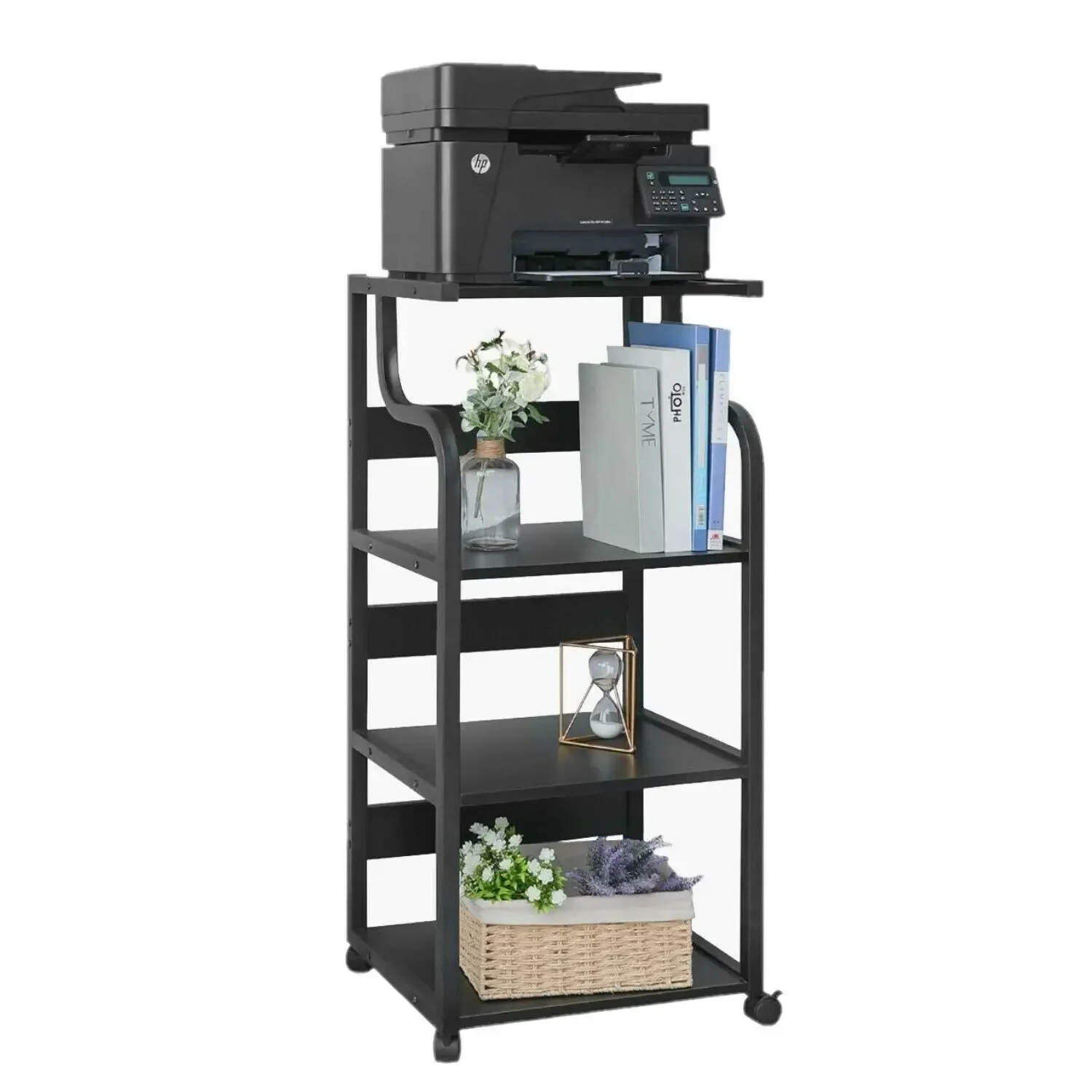 

Homfa Mobile Printer Stand Scaner Rolling Cart Home Office Storage Organizer Rack Desk Organizers