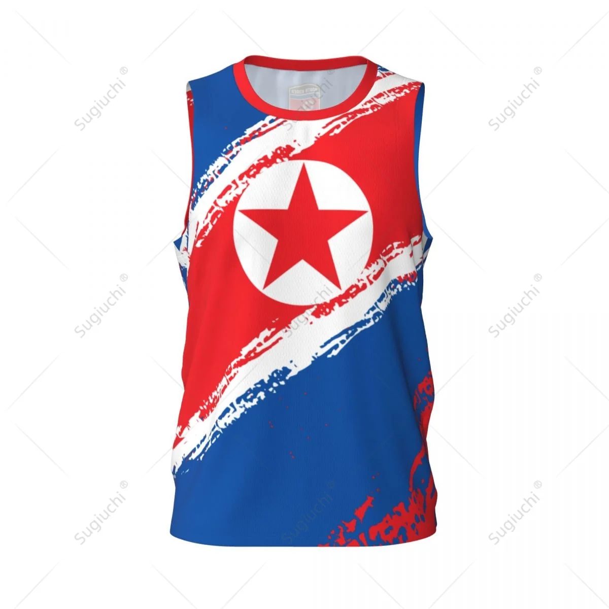 Men Basketball Sports North Korea Flag Running Fitness Multifunction Jersey Sleeveless shirt Custom Name Nunber Exclusive