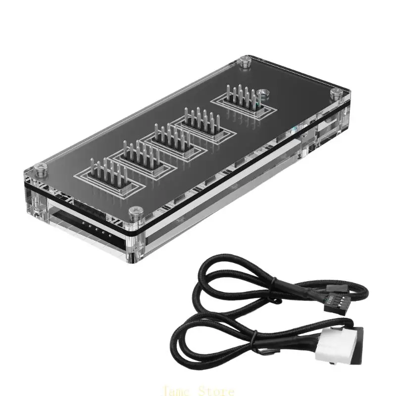

LX0B 9Pin USB Header Splitter with SATAs Power Cable, Internal USB HUBs Extension