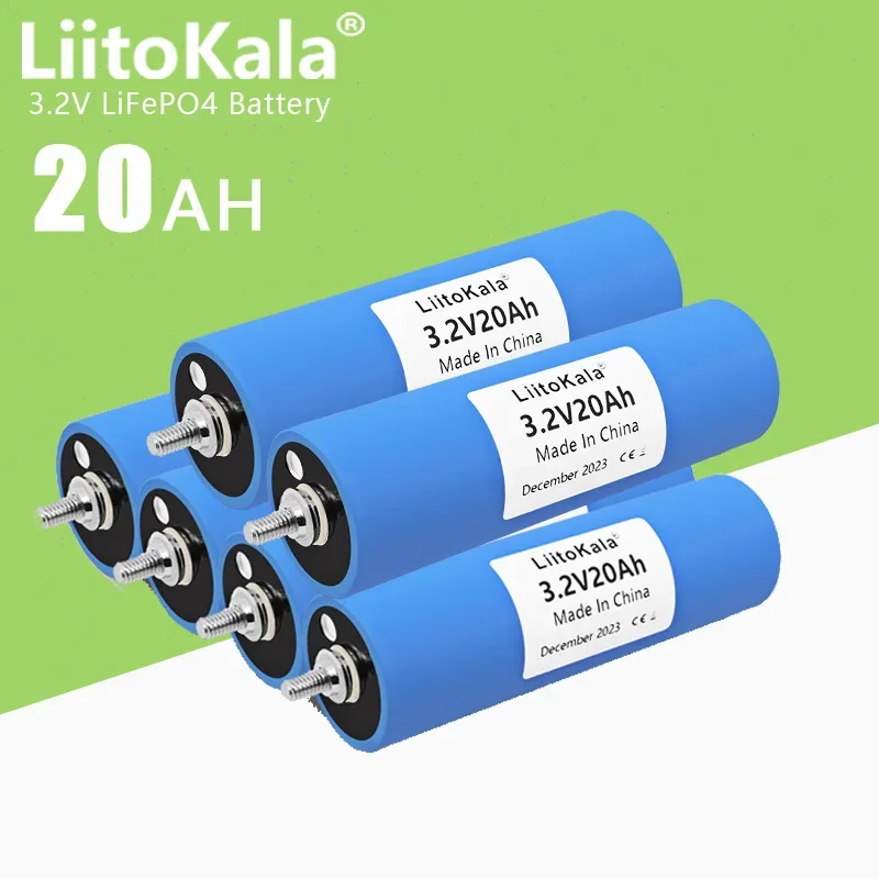 LiitoKala 3.2V 20Ah Battery LiFePO4 Phosphate Cell for 4S 12V 24V Motorcycle Car Motor Batteries Modification Inverter Grade A