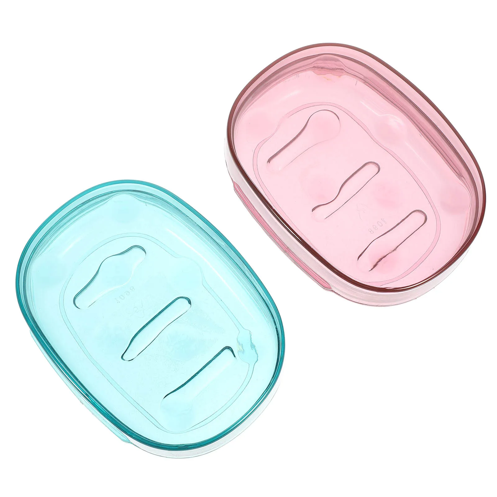 

2pcs Transparent Travel Portable Bathroom Soap Dish Holder Container Box Sealed Soap Box with Lid for Kitchen Bathroom (Mixed Co