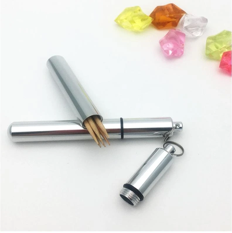 Mini Capsule Pill Case Bottle Aluminum Alloy Travel Ashtray Earpick Toothpick Container Waterproof Medicine Holder Storage ni134