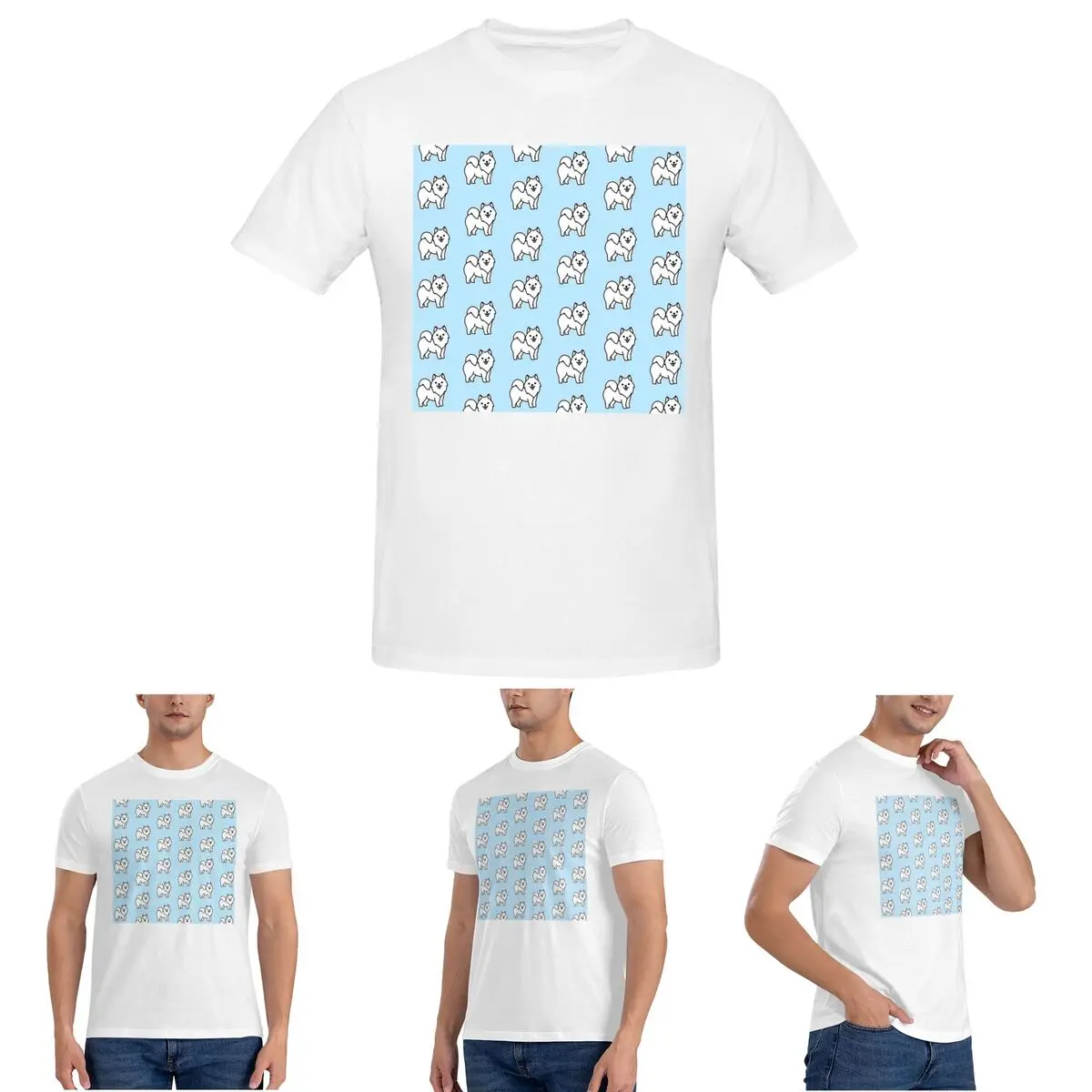 

Samoyed T-Shirt for Men Cotton Oversized T Shirts Men's Tees Short Round Neck Summer Clothes Tops S-6XL