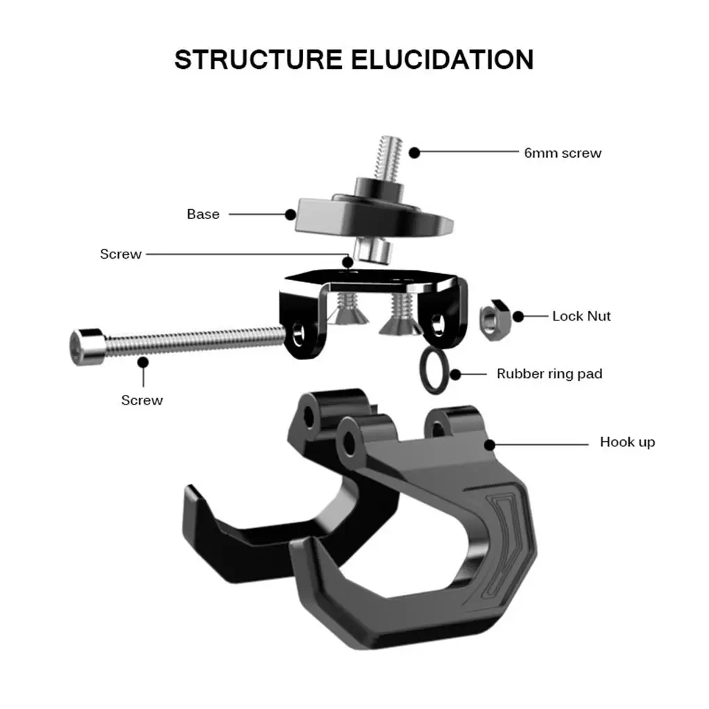 Electric Scooter Hooks Simple Bike Shelf Tube Storage Hanger Buckle Hooks Hooks Ebikes Portable Double Metal Helmet Rack