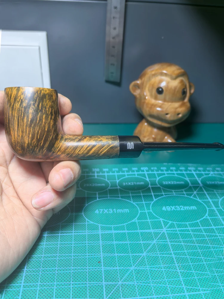 OLD FOX Briar – tuyau sculpté à la main en bois, poignée droite classique, canal de tuyau de 9mm, boîte cadeau pour la fête des pères, accessoire de nettoyage