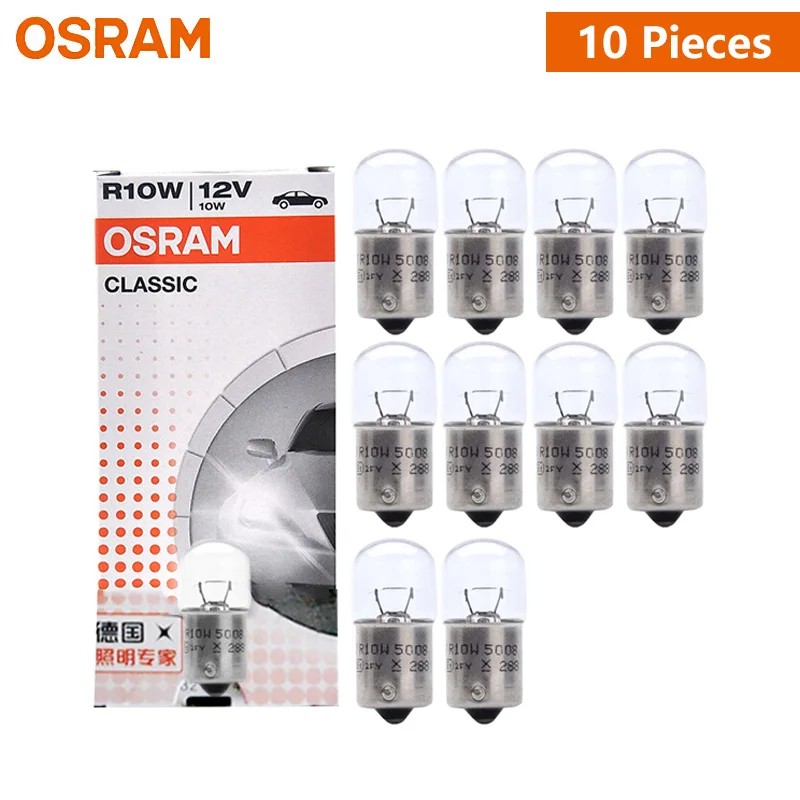 Оригинальная Автомобильная задняя лампа OSRAM R10W 5008 OEM автомобильная сигнальная лампа стандартная фотопластина светильник Вт 12 В оптовая продажа 10 шт.