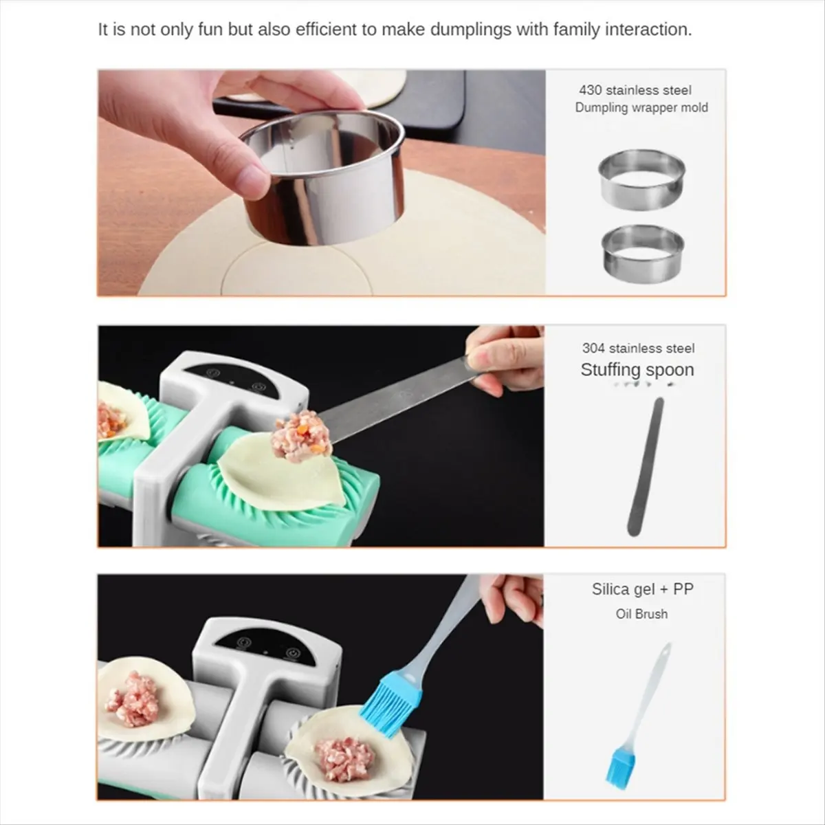 [POPULAR]Automatic Dumpling Mold Double Head Electric Dumplings Machine Home Pressing Dumpling Ravioli Skin Maker for Kitchen