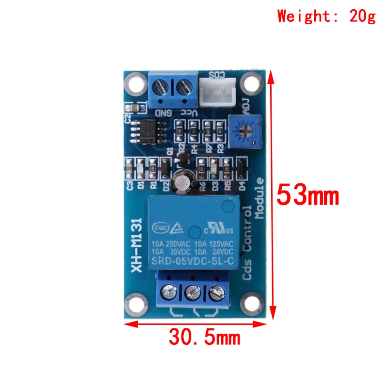 XH-M131 DC 5V 12V 24V 10A Light Control Switch Photoresistor Relay Module Detection Sensor brightness Automatic Control Module