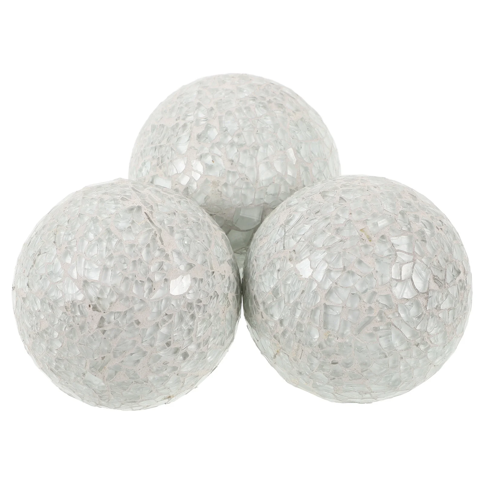 

3Pcs Decorative Glass Balls Lightweight Mosaic Sphere Ornaments Home Party Wedding Tabletop Decor Ball Sphere Ball