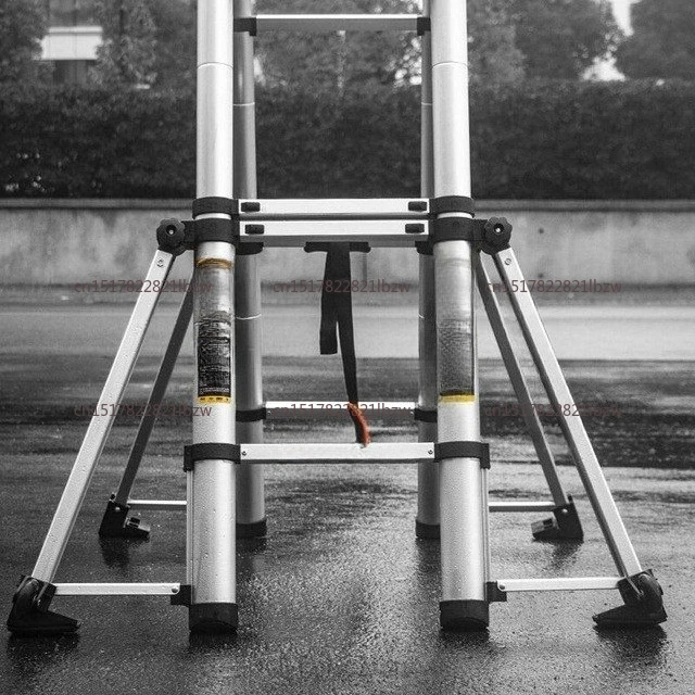 Telescopic Ladder Aluminum Alloy Extension Folding Ladder Household Safety Ladder