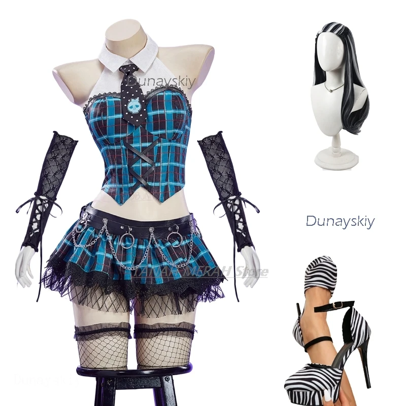 

Рождественский косплей аниме Frankii Косплей Костюм Парик Монстр Зомби Девушка Аниме Doujin Стиль Платье Хэллоуин Женщины disfraz mujer