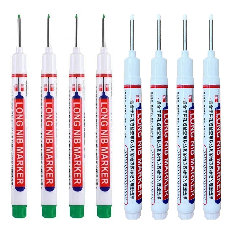 8 Teile/satz 20mm Tiefe Loch Lange Spitze Kopf Marker Für Metall Perforieren Stift Wasserdicht Bad Holzbearbeitung Dekoration Multi-zweck