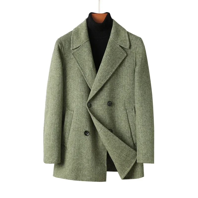 Male Wool Coat Casual Man Sack Luxury Designer Clothes Men Men's Autumn Jacket Double-faced Wool Coat Heated  Windproof