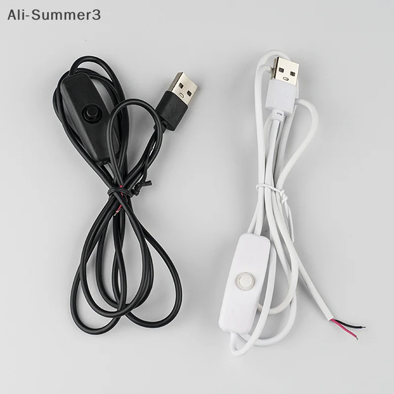 5V Schalter Netzteil Draht 1M/1,5M USB Stecker Auf 2 Core Anschluss Kabel 501 Taste ON OFF 2A Für LED Streifen Lampe Licht