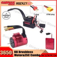 Surpass Hobby Waterproof KK 3650 RC Brushless Motor 2300KV-7700KV 80A 120A 150A ESC Heat Sink Combo for 1/10 1/8 RC Car 2S-4S